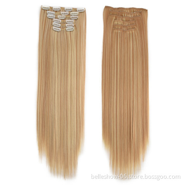 Xin Si  seamless  hair kinky synthetic natural hair kinky straight  clip in hair extensions